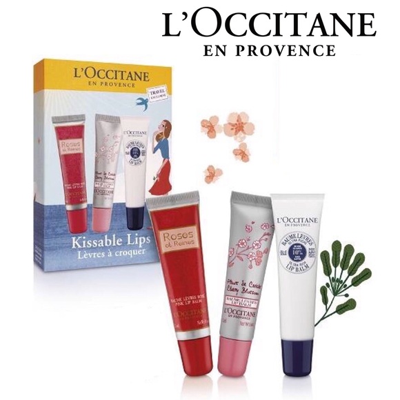 L'OCCITANE Makeup Loccitane Kissable Lips Threepiece Lip Balm Set